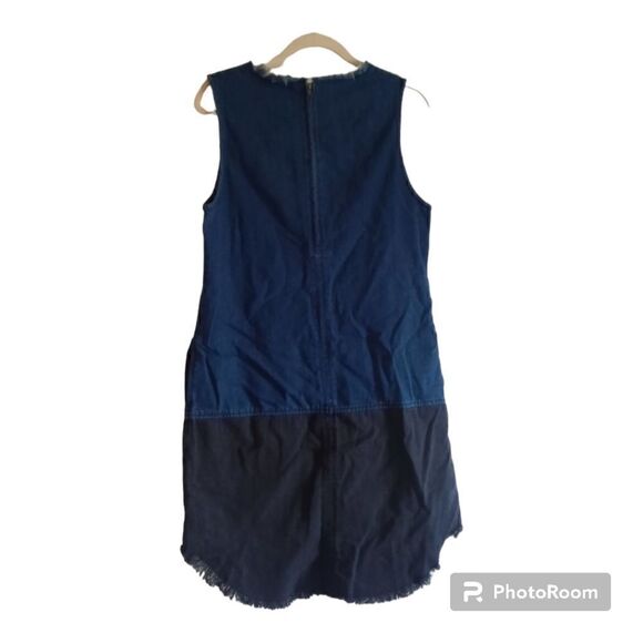 H&M Two Tone Raw Edge Denim Dress - Picture 2 of 3